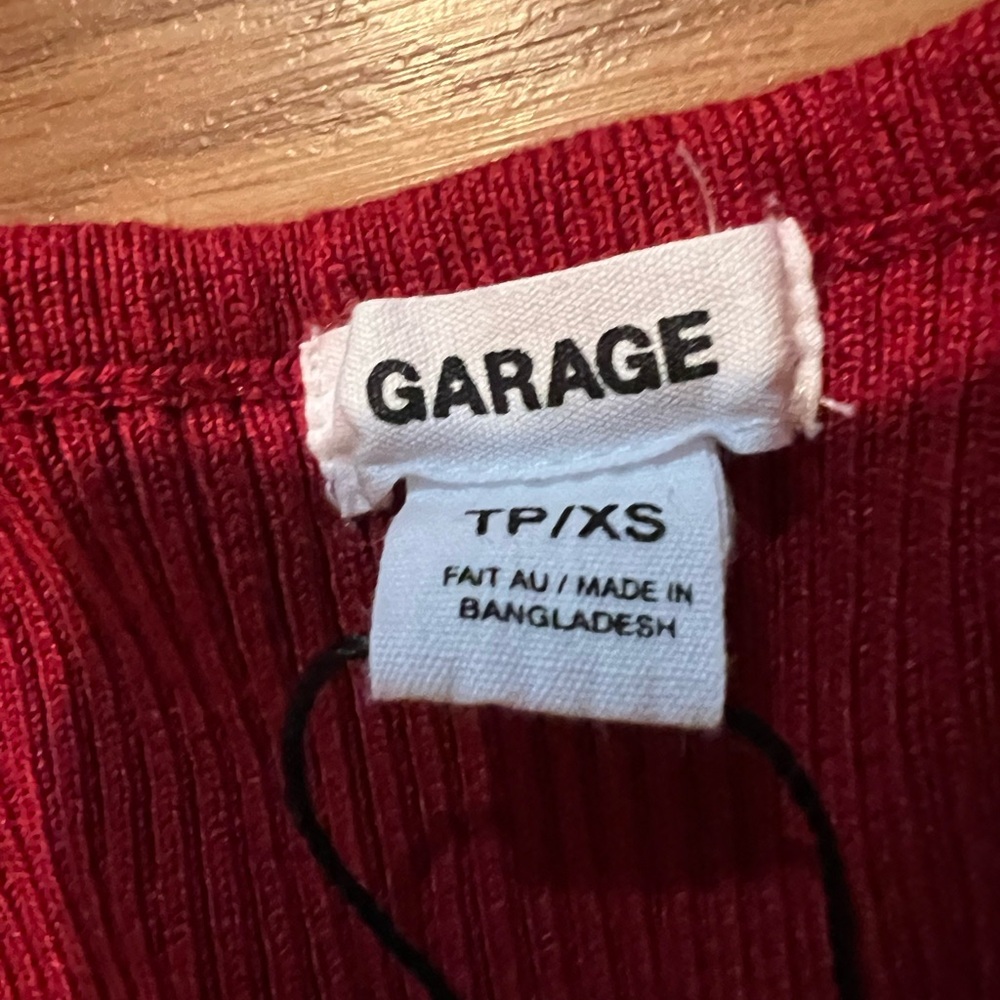 Garage Red Ribbed Top it ring - Picture 5 of 5
